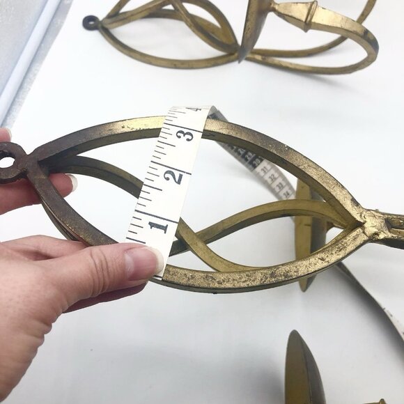 Set Of 2 Vintage Hold Wrought Iron Wall Sconces Scroll Pillar - Picture 4 of 9